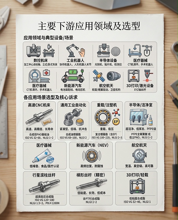 主要下游应用领域及选型中文