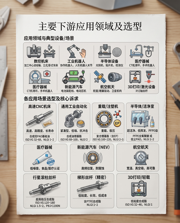 主要下游应用领域及选型中文